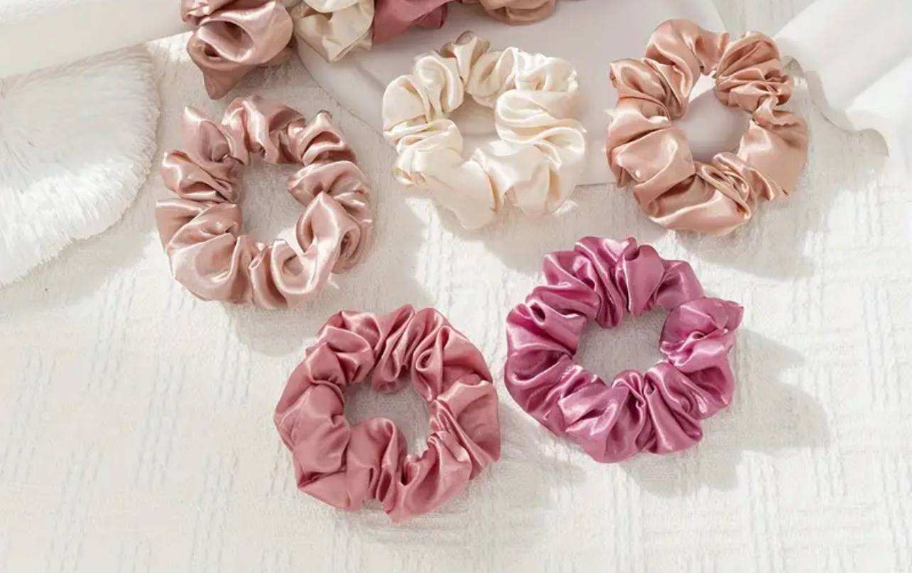 Satin Scrunchies - 5- Piece Set