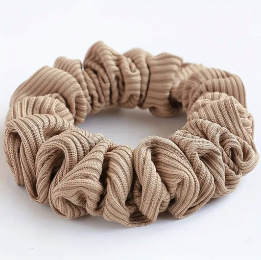 4 Pcs Pleated Knitted Scrunchies Hair Ties